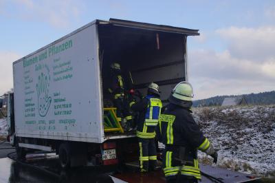 Deisslingen: Gasflasche Faengt im Laderaum Feuer 